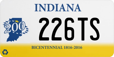 IN license plate 226TS