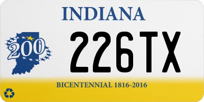 IN license plate 226TX