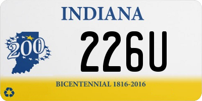 IN license plate 226U