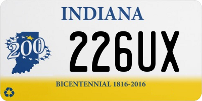 IN license plate 226UX