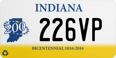IN license plate 226VP