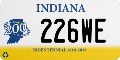 IN license plate 226WE