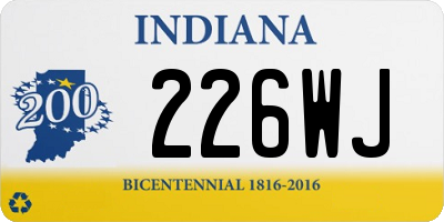 IN license plate 226WJ