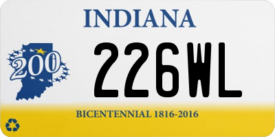 IN license plate 226WL