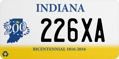 IN license plate 226XA