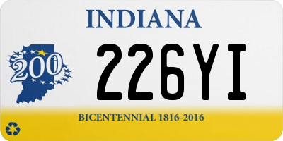 IN license plate 226YI