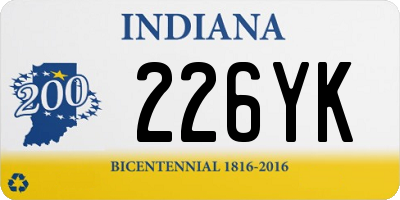 IN license plate 226YK