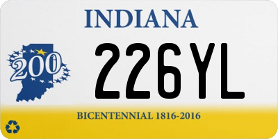 IN license plate 226YL