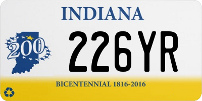 IN license plate 226YR