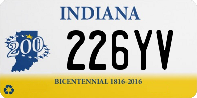 IN license plate 226YV