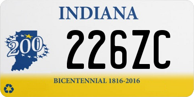 IN license plate 226ZC