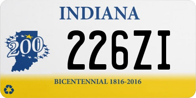 IN license plate 226ZI