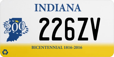 IN license plate 226ZV