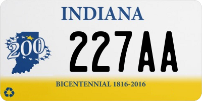 IN license plate 227AA