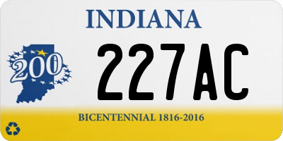 IN license plate 227AC