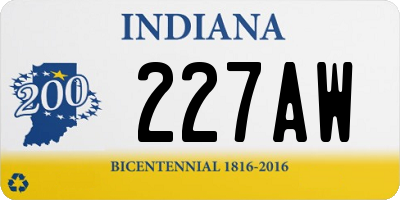 IN license plate 227AW