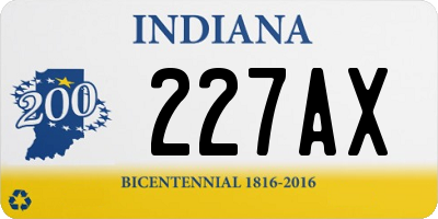 IN license plate 227AX