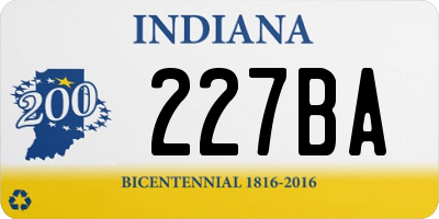 IN license plate 227BA