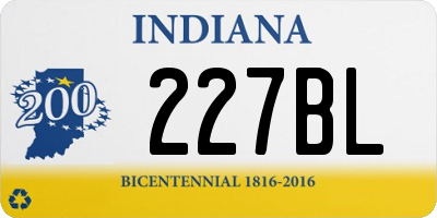 IN license plate 227BL