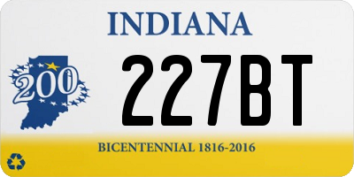 IN license plate 227BT