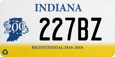 IN license plate 227BZ