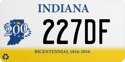 IN license plate 227DF