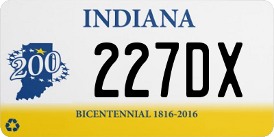 IN license plate 227DX