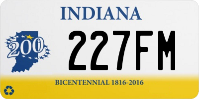 IN license plate 227FM