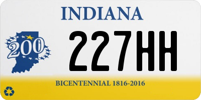 IN license plate 227HH