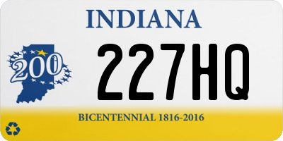 IN license plate 227HQ