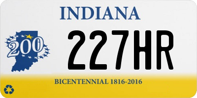 IN license plate 227HR