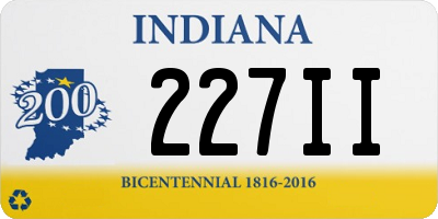 IN license plate 227II