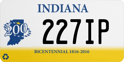 IN license plate 227IP