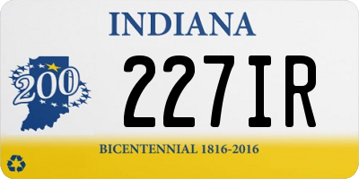 IN license plate 227IR