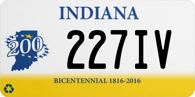 IN license plate 227IV