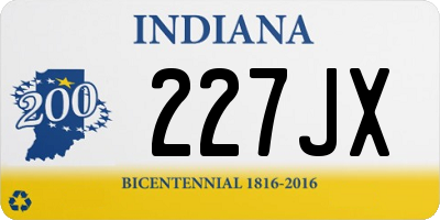 IN license plate 227JX