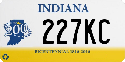 IN license plate 227KC