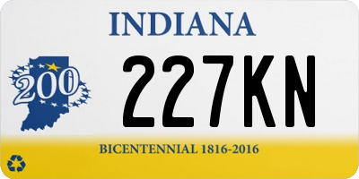 IN license plate 227KN