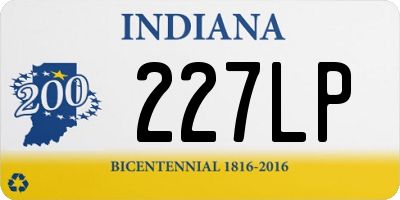 IN license plate 227LP