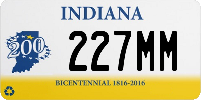 IN license plate 227MM