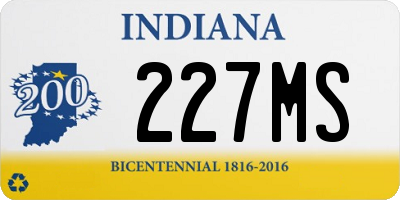 IN license plate 227MS