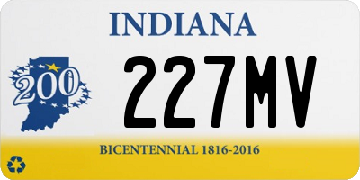 IN license plate 227MV