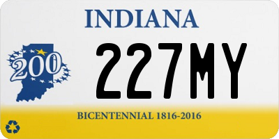 IN license plate 227MY