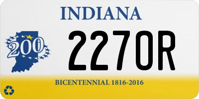 IN license plate 227OR