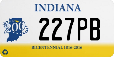 IN license plate 227PB