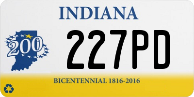 IN license plate 227PD