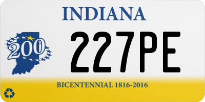 IN license plate 227PE