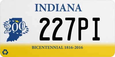 IN license plate 227PI