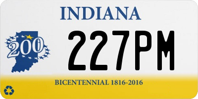 IN license plate 227PM