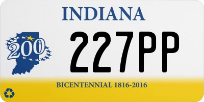 IN license plate 227PP